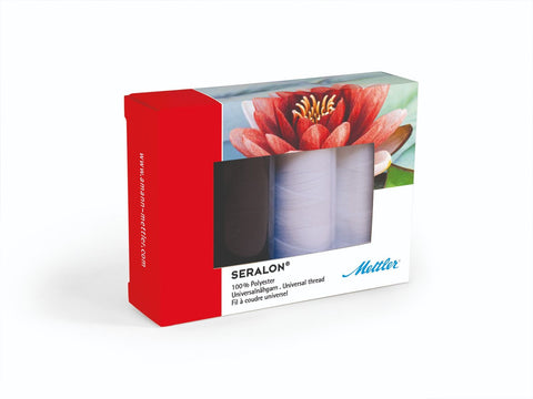 Mettler - SERALON® Sewing Thread Kit 4 x 200m - Black & White