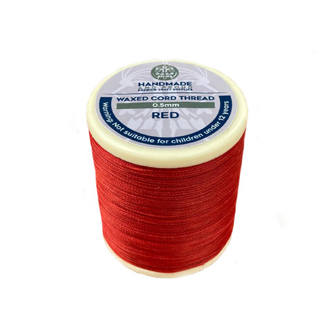 Premium Round Waxed Cord Waterproof Jewellery Making Beading Thread - Red