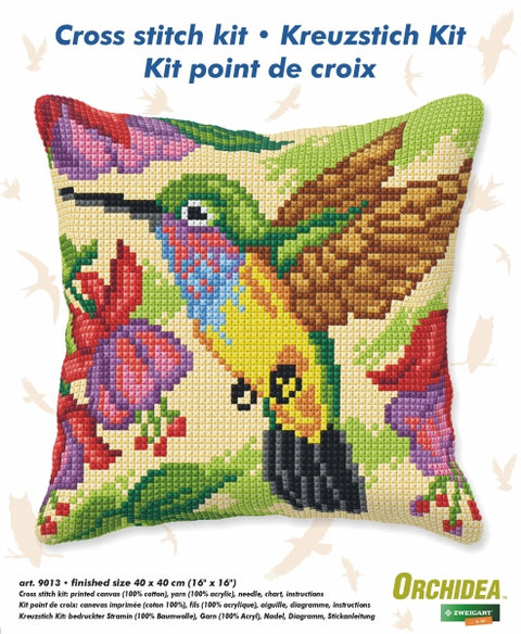 Cross Stitch Kit - Cushion Large Humming Bird