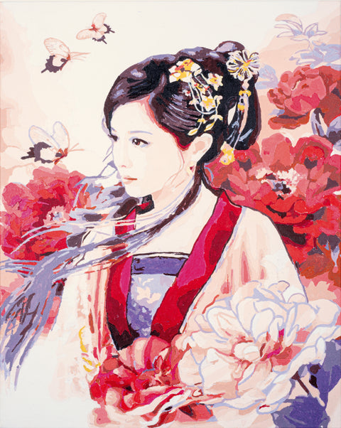 Paint-by-Numbers Kit - Asian Lady in Pink