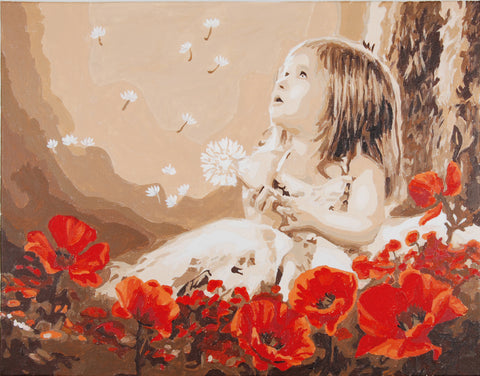 Paint-by-Numbers Kit - Girl in a Poppy Field